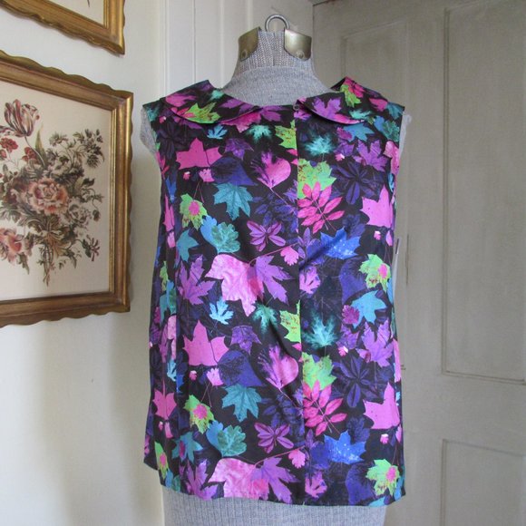 LOUIS VUITTON Bright Colored Sleeveless Top with Leaf Pattern - Picture 1 of 14